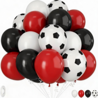 Ballons confettis en caoutchouc imprimés football de 12 pouces, décoration de fête, arche, noir, vert, blanc, biodégradable, 30 pièces