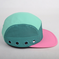 Gorra SnapBack personalizada de 5 paneles con agujero cortado con láser no estructurado para papá, gorra ligera para acampar, deportes, correr, campamento
