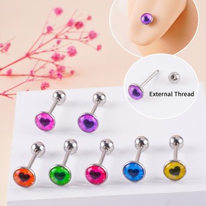 Anillo <span class=keywords><strong>de</strong></span> Lengua <span class=keywords><strong>de</strong></span> Acero Inoxidable con Cristales <span class=keywords><strong>de</strong></span> Resina y Diseño <span class=keywords><strong>de</strong></span> Ojos, Estilo Punk para Mujer - Product Image 2