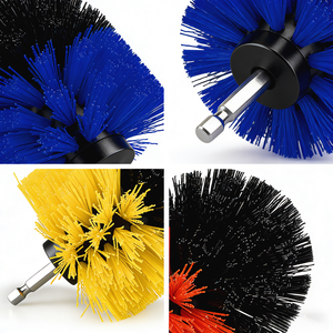 Brosse de nettoyage multi-usages DB010B à poils sertis, rigide moyenne, à extrémité sphérique, avec tige hexagonale de 1/4 po pour perceuse, brosse de nettoyage électrique - Product Image 4