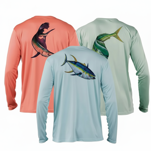 EVELYN OEM ODM Transpirable Poliéster Ocio Pesca Camisa Manga larga con capucha OEM ODM Protección UV Señuelo Traje de pesca Verano - Product Image 1