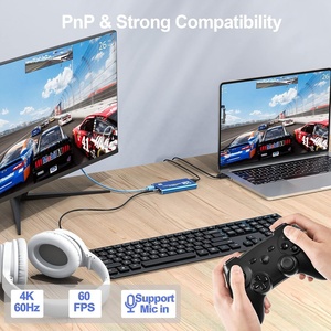 <strong>4K</strong> USB3.0 Video Capture Card for Laptop &amp; Live Stream HDTV Compatible 1080P 60fps Screen Capture Game Recording PS4 Camera - Product Image 6