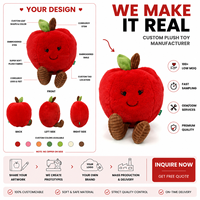 Peluche personnalisée en coton PP, douce et rembourrée, en forme de banane, pomme, légumes, avec visage souriant, coussin personnalisé
