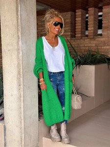 New Fashion Winter <strong>Warm</strong> Knitted Ladies Autumn Fall Casual Letter Design Long Sweater <strong>Cardigan</strong> <strong>Women'S</strong> Coats Jacket - Product Image 6