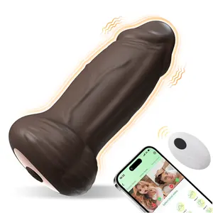 Neonislands Sex Toys Women Couples APP Small Black Silicone Anal Butt Plug G Spot Dildos Vibrating Realistic Dildo For Beginner