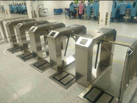 Puerta de Acceso Semiautomática de Tres Rodillos Compatible con Tarjeta RFID para Control de Entradas en Estadios