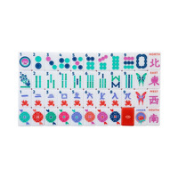 Série Gemmes de Collection : Jeu de Mahjong de Luxe Pliable, Tuiles Acryliques Bicolores Brillantes Style Américain, Ensemble de 160 Tuiles pour Loisirs à Domicile sur Table