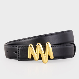 Elegante Cinturón de Cuero con Hebilla en Forma de 'M', Cinturón de Piel Vacuna para Mujer, Ideal para Vestir Formal o Casual - Product Image 2