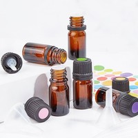 Flacon compte-gouttes européen d'huile essentielle en verre vert ambré de 1oz 5ml 10ml 15ml 20ml 30ml 50ml avec bouchon anti-vol et compte-gouttes à insérer