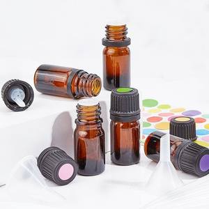 Flacon compte-gouttes européen d'huile essentielle en verre vert ambré de 1oz 5ml 10ml 15ml 20ml 30ml 50ml avec bouchon anti-vol et compte-gouttes à insérer - Product Image 5