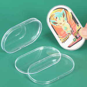 SUNSHING Clear Acrylic Disk Case Tag Chip <b>Card</b> Holder for Pokemon Mezastar <b>Card</b> Hard Plastic Meza Tag <b>Protector</b> Box - Product Image 1