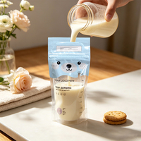 Sacs de conservation du lait maternel personnalisés à détection de température, sans BPA, 250 ml, double fermeture éclair, pochette autoportante, fabrication OEM