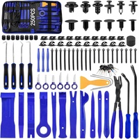 Kit d'outils de démontage de garnitures 250 pièces pour voiture, ensemble d'outils de démontage, kit de levier, pinces à clips auto, pour panneaux, portes, autoradios, tableaux de bord, vitres, pare-chocs