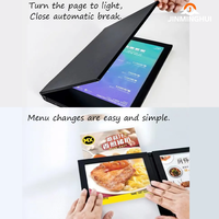 Menu de panneau de lumière LED à détection automatique rechargeable personnalisé changement facile de contenu carte des vins restaurants hôtel restaurant fournitures