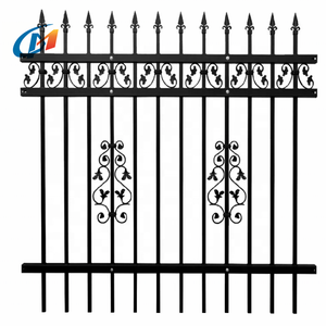 Siyah Spearhead dekoratif Metal çit villa ferforje korkuluk toz kaplama düşük bakım sıcak daldırma kolay kapıları çit - Product Image 4