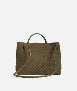 Bolso de mano pequeño Andiamo de Bottega BV en piel Intrecciato flexible con detalle de nudo distintivo y correa cruzada deslizante Veneta - Product Image 5