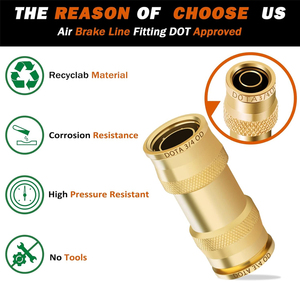 Conector de Latón Forjado Boeray con Certificación DOT para Líneas de Aire de Camiones y Sistemas Industriales, 300 PSI, -65F a +200F - Product Image 3