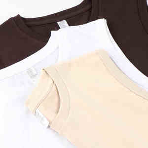 Poids lourd 100% coton hommes gilet couleur unie sans manches débardeur 230G haute qualité col rond décontracté Street Wear lettre motif - Product Image 4