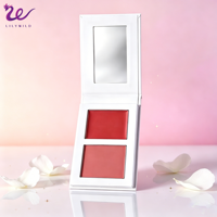 Palette de fard à joues double crème-poudre 2-en-1, haute pigmentation, mat, waterproof, végétalien, ingrédients biologiques, marque privée ODM, logo personnalisé