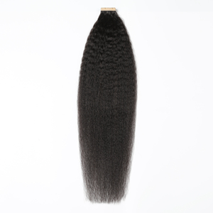 Extensions de <span class=keywords><strong>cheveux</strong></span> naturels <span class=keywords><strong>Remy</strong></span> à bandes invisibles, 40 pièces, 100g, ondulés, noirs, alignés aux cuticules, qualité usine, prix abordable - Product Image 2