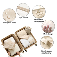 Lot de 7 cubes d'emballage organisateur de bagages de voyage ensemble sac de rangement de cube d'emballage de compression
