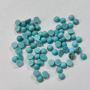 ลูกปัดพลอยเทอร์ควอยซ์ธรรมชาติทรงกลมแบนสำหรับทำเครื่องประดับ - Product Image 4