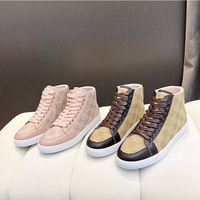 Chaussures de sport imprimées de luxe pour femmes, vente en gros directe d'usine, baskets en toile à tige haute, baskets de créateur pour femmes
