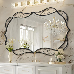 Gương vàng kiểu Pháp cổ điển. Gương trang trí tường phòng tắm lớn và trang trí nhà cửa, gương trang trí tường hiện đại và thanh lịch. - Product Image 2