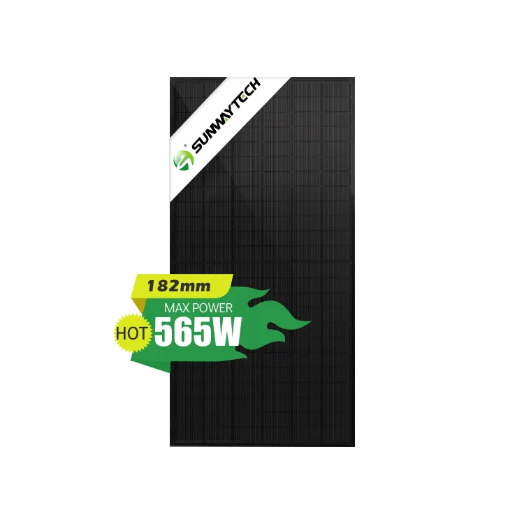 Preço de fábrica Bifacial todo preto 555w 575w 580w 590w 600w quadro totalmente preto painel solar