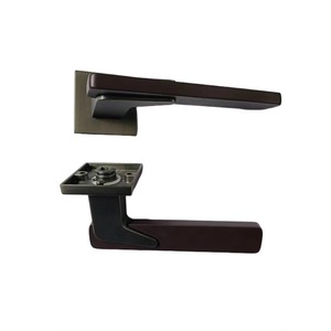 Ensemble de poignées de porte en aluminium de style européen moderne, finition nickel satiné, quincaillerie pour porte intérieure, idéal pour appartement - Product Image 3