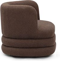 Fauteuil pivotant de salon d'hôtel en tissu bouclé Astor Brown avec style design et lieu d'origine