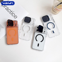 Funda Rígida Magnética para PC VAWI B439 con Placa Trasera de Alta Transparencia y Cubierta Protectora de Lente para iPhone 17 Pro Max, Funda de PC Resistente a Golpes