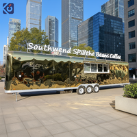 CAMPTRL 2026 Camion de restauration rapide mobile, remorque de cuisine BBQ et café, chariot de street food aux normes américaines, remorque à barre de remorquage, Foodtruck