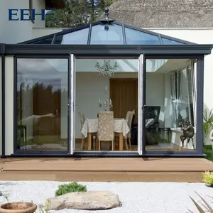 EEHE giardino d'inverno di alta qualità tetto inclinato in alluminio Sun House Room Dome Glass House Sunrooms