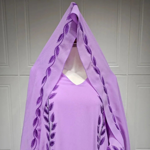 Instock Vestido de mujer musulmana Venta al por mayor Ropa islámica Color sólido Modesto Abaya Vestidos para mujer Listo Stock Vestido musulmán - Product Image 3