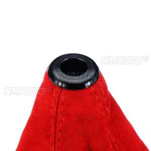 Red Gear Shift Collars Hyper Fabric Gear Gaiter <b>Boot</b> <b>Cover</b> Shift knob Shifter <b>Boot</b> <b>Cover</b> Universal - Product Image 4