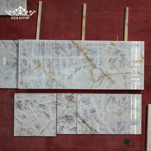 Plan de travail de cuisine en quartzite blanc Cristallo du Brésil, rétroéclairé, moderne, poli, pour villa, appartement, hôtel - Product Image 3