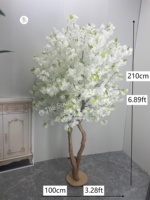 Arbre artificiel blanc d'intérieur en magnolia et fleurs de cerisier, certifié anti-UV, en bois, pour décorations d'anniversaire, restaurants, hôtels et maisons