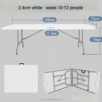 Ensemble de tables et de chaises pliantes d'extérieur portables en plastique blanc pour les événements de Pâques et les fêtes