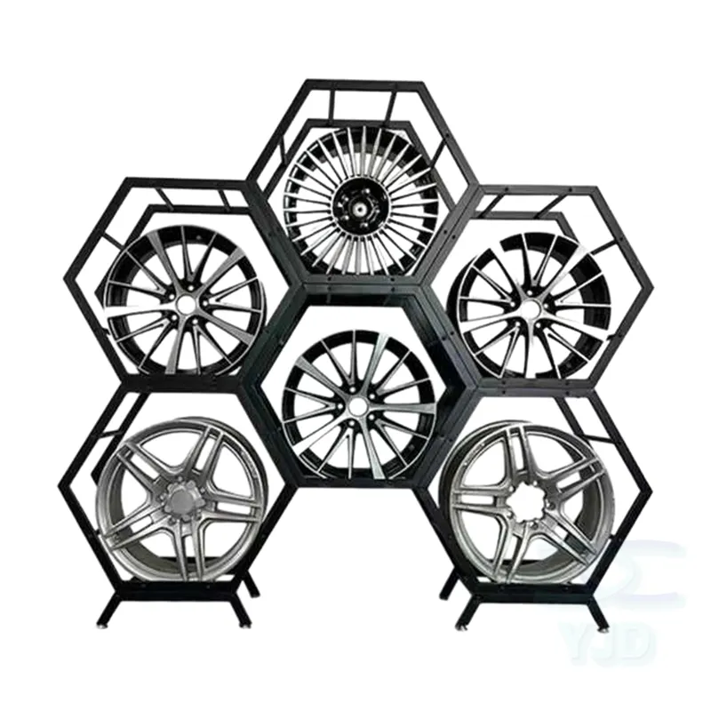 Factory Direct Sale Metal Racks 4S Shop SUV Cars Wheel Hub Tires Display Rack Garage Wheel Hub Display