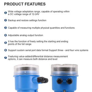 Capteur de niveau ultrasonique industriel sans contact 4-20 mA RS485 pour réservoirs de liquides diesel, d'eau et de carburant, matériau ABS, télémètre - Product Image 5
