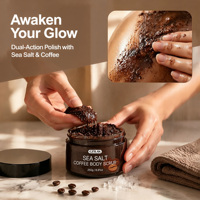 Gommage corporel au café Kona biologique et au sel de la mer Morte, marque privée personnalisée, pour le traitement de la cellulite, exfoliant et blanchissant
