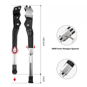 Soporte de bicicleta-Soporte de bicicleta lateral trasero de altura ajustable de aleación, para bicicleta de montaña/bicicleta de carretera/BMX/MTB