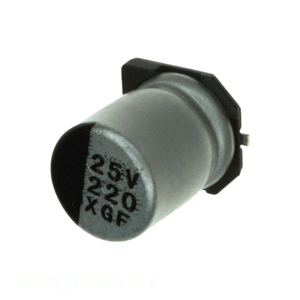 ตัวแทนจำหน่ายอย่างเป็นทางการ AVRF227M25F24T-F ตัวเก็บประจุแบบติดบนพื้นผิว CAP ALUM 220UF 20% 25V SMD 220 uF - Product Image 1
