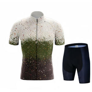 Gradient Splatter Starry Sky Printed <b>Cycling</b> Jersey Shorts Set Full Zip Quick Dry Breathable Custom Sublimation Unisex Bike Kit - Product Image 4