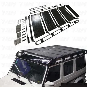 For G class W463 1990~2018y Car Stainless Steel Cargo Carrier Roof Luggage Rack with Rear Ladder without Sunroof