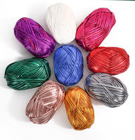 Soft Colorful Metallic Polyester Cloth Yarn for Crochet, Hand-Woven T-Shirt Yarn for DIY Punk Style Bags