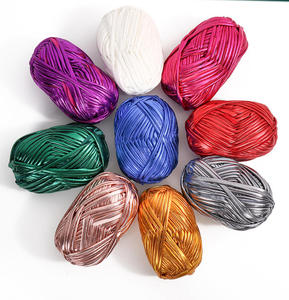 Hilo de Tela de Poliéster Metálico Suave y Colorido <span class=keywords><strong>para</strong></span> <span class=keywords><strong>Crochet</strong></span>, Hilo de Camiseta Tejido <span class=keywords><strong>a</strong></span> Mano <span class=keywords><strong>para</strong></span> Bolsos Estilo Punk DIY - Product Image 3