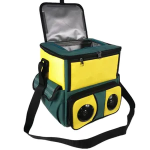 2020 New Fashion Design Sing Song Music Custom Insulated Lunch Cooler Picnic Bag with Rechargeable Battery Speaker