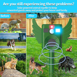 Répulsif Solaire Ultrasonique Anti-Nuisibles Design Ailes d'Ange Écologique Étanche avec Lumière pour le Contrôle des Rongeurs Maison et Jardin - Product Image 3